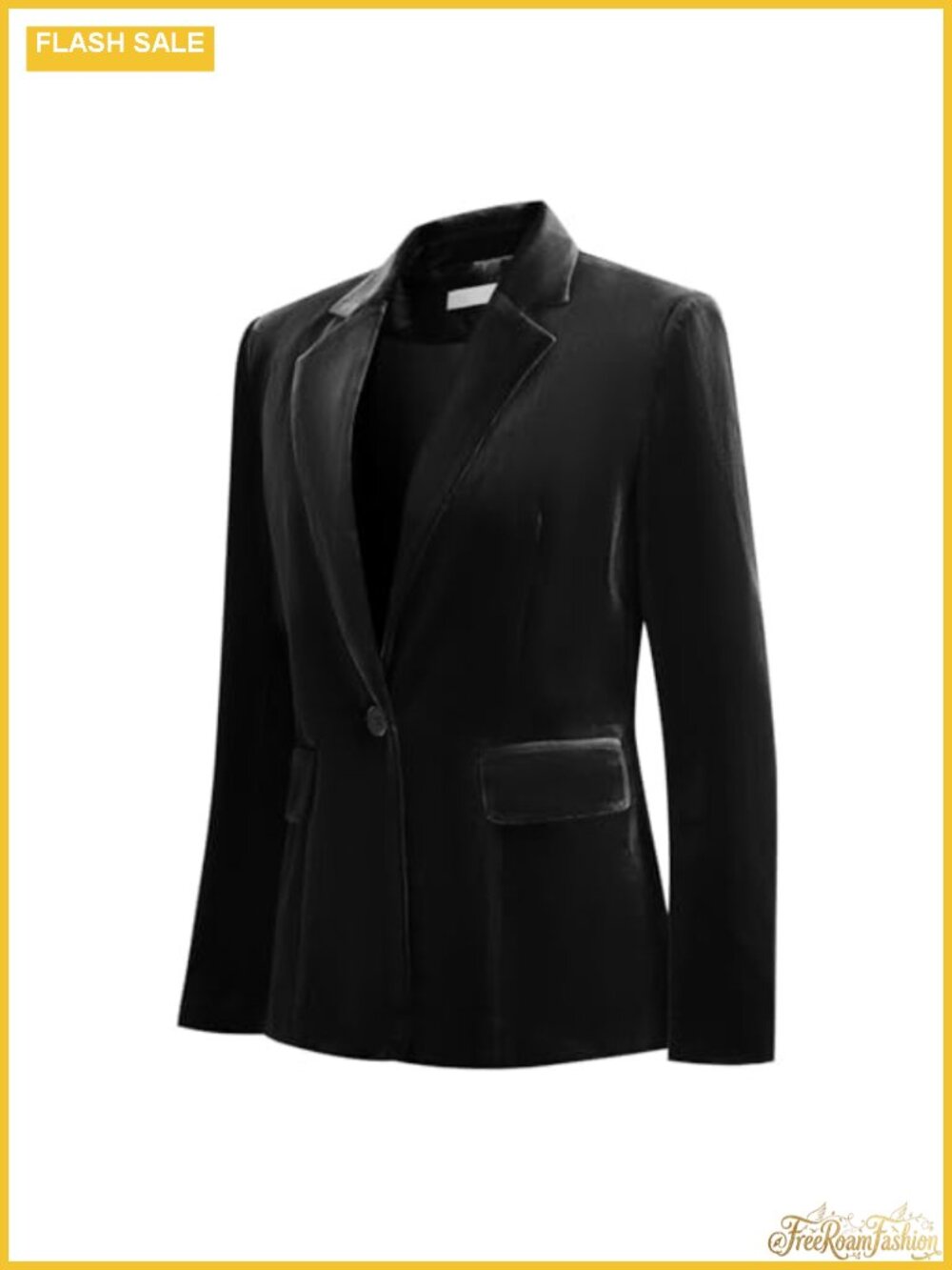 Velvet Blazer Jacket Slim Fit 1 Button Casual Lapel Office Dress Coat